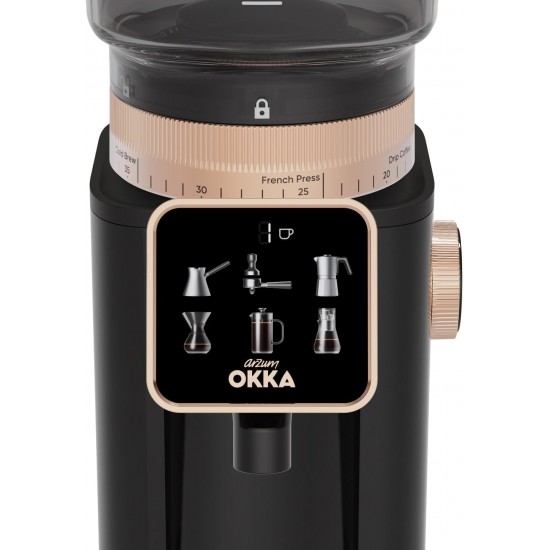 OK0044 وردکەری قاوەی ئارزوم ئۆکا بە ٦٠ ڕێکخستنی وردکردن بۆ جۆرە جیاوازەکانی قاوە