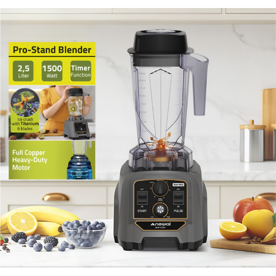 BLD-6287 NEWAL - بڵەندەری پیشەیی 2.5L 1500W – ماتۆڕی مسی تەواو لەگەڵ تایمەر و 6 تیغی تیتانیۆم BLD-6287 NEWAL - بڵەندەری پیشەیی 2.5L 1500W – ماتۆڕی مسی تەواو لەگەڵ تایمەر و 6 تیغی تیتانیۆم