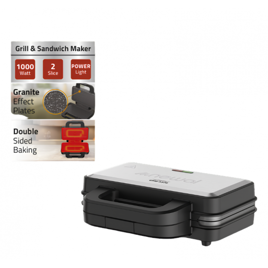 GSM-5326 NEWAL - 1000W Sandwich Maker & Grill – Double-Sided Granite Plates, Compact Design GSM-5326 NEWAL - 1000W Sandwich Maker & Grill – Double-Sided Granite Plates, Compact Design