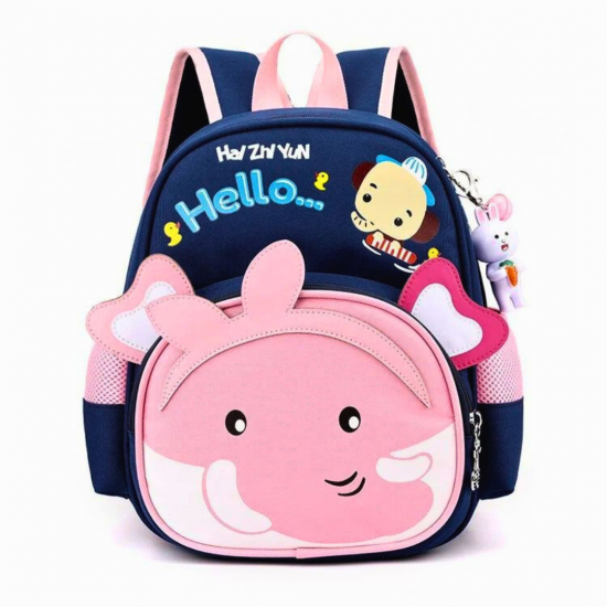 Children's girls' classic backpack with a rabbit and cat design Children's girls' classic backpack with a rabbit and cat design