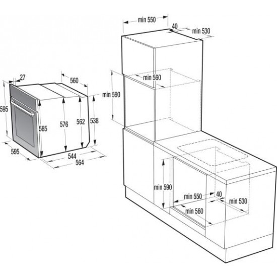BSA6737ORAB Gorenje Multifunction Oven 77L 60*60CM BSA6737ORAB Gorenje Multifunction Oven 77L 60*60CM