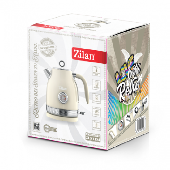 کتری بێ تەل ڕیترۆ زیلان توانای 1.7 لتر ZLN1184
