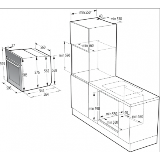B0S6737SYBCM gorenje oven 77L 60*60 cm