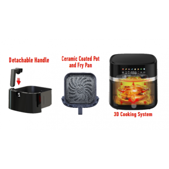 GAF-108 Gosonic Digital Air Fryer 2000W 8L 