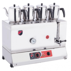 Silverinox Electric Tea Cooker with Lid and Welded 4 Teapots 85