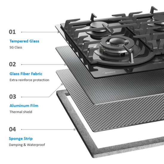 60GH096 Midea Built-in gas cooker 4 burners 60 cm