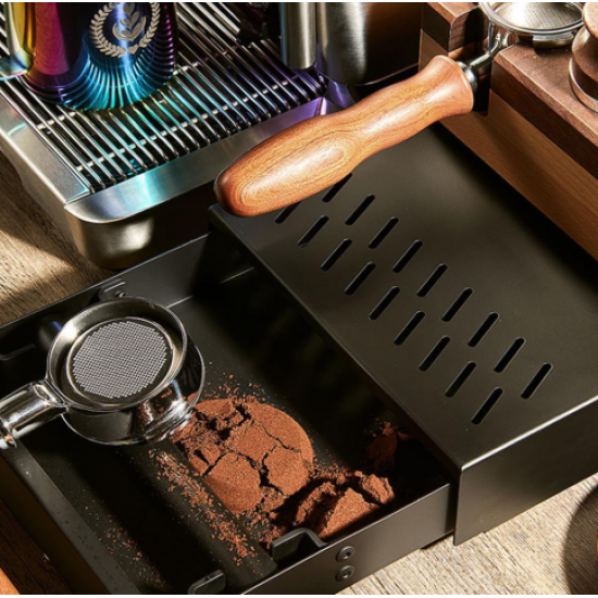  Bl-033 Coffee knock box with wooden handle drawer and non-slip base
