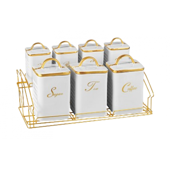 zcr-4527 Zio Luxury Kitchen Canister Set with Gold Stand