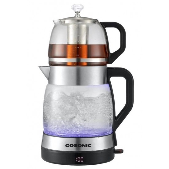 چای ساز لەگەڵ 1 لیتر کۆزە کتری 1.7 لیتر 2200 وات لە جۆسۆنیک GST-783 چای ساز لەگەڵ 1 لیتر کۆزە کتری 1.7 لیتر 2200 وات لە جۆسۆنیک GST-783