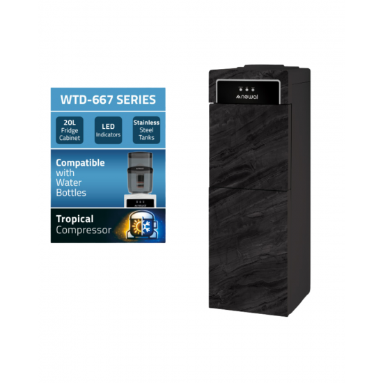 WTD-667 NEWAL  3-Tap Water Dispenser لەگەڵ VFD Display – 20L ساردکەرەوە و کۆمپرێسەری گەرم