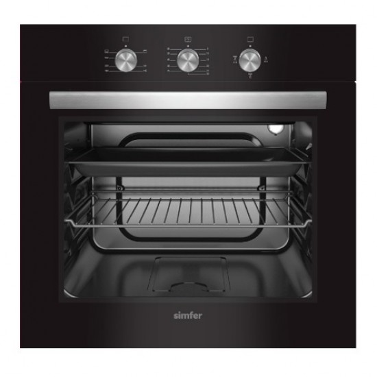 B6002FGRB فرن غاز مدمج اسود 60 لتر من سمفر