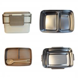 دەفرێکی خۆراکی فرە چین بە چەپک و کەوچکێکەوە Lunch box دەفرێکی خۆراکی فرە چین بە چەپک و کەوچکێکەوە Lunch box