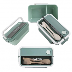 دەفری خواردنی دوو بەش بە چنگاڵ و کەوچک دەفری خواردنی دوو بەش بە چنگاڵ و کەوچک