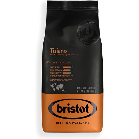 Tiziano bar Bristot Tiziano Premium Quality Italian Coffee Beans 1 kg Tiziano bar Bristot Tiziano Premium Quality Italian Coffee Beans 1 kg