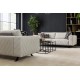 Modern living room set with a beige velvet upholstered chair and a 3-piece sofa Modern living room set with a beige velvet upholstered chair and a 3-piece sofa
