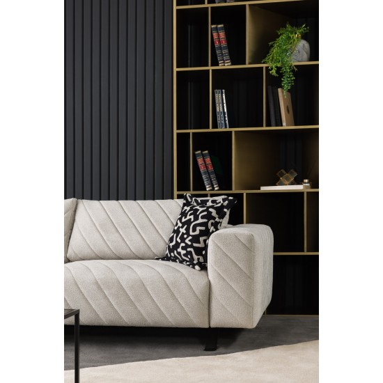 Modern living room set with a beige velvet upholstered chair and a 3-piece sofa Modern living room set with a beige velvet upholstered chair and a 3-piece sofa