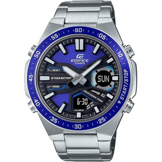 کاتژمێری کاسیۆ EFV-C110D-2AVDF بۆ پیاوان - شاشەی ئەنالۆگ، باندێکی پۆڵا ستانلێس - زیو کاتژمێری کاسیۆ EFV-C110D-2AVDF بۆ پیاوان - شاشەی ئەنالۆگ، باندێکی پۆڵا ستانلێس - زیو