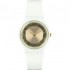 Swatch Watch GW199 For Women Skinspring Sparklelight Gold Dial, Quartz, White Rubber Band Watch-White