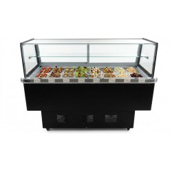 A professional display refrigerator designed for storing and serving salads and appetizers