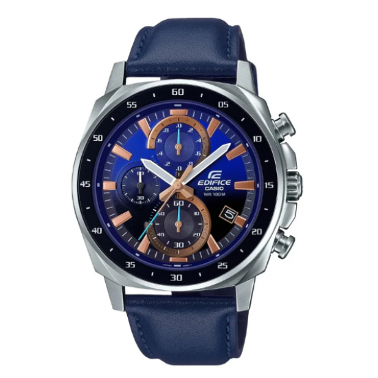 Casio Watch EFV-600L-2AVUDF For Men Sporty design Leather Band-Blue Casio Watch EFV-600L-2AVUDF For Men Sporty design Leather Band-Blue