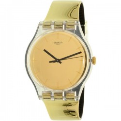 Swatch Watch SUOK120 For Women - Analog Display, Plastic Band - Gold Swatch Watch SUOK120 For Women - Analog Display, Plastic Band - Gold