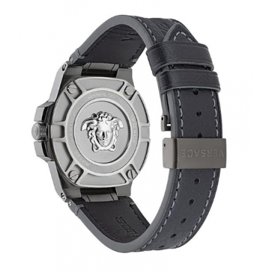 Versace Watch VE3I00322 For Men - Analog Display, Leather Band - Black Versace Watch VE3I00322 For Men - Analog Display, Leather Band - Black