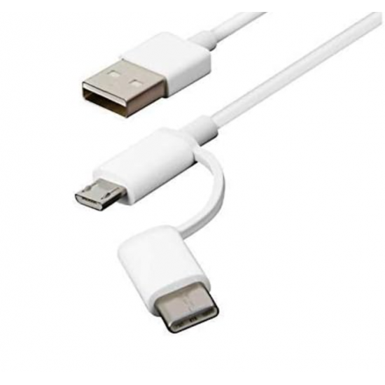 كيبل شاومي 2 في 1 Mi USB Cable Micro USB to Type C 100 cm-